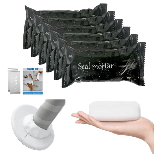 White Waterproof Duct Seal Putty (6 pcs), Moldable Plumbers Putty and Sealing Clay for Indoor & Outdoor Use – Quick Mending for Air Conditioning Holes, Drain Connections, Ideal for Wall Hole Repairs