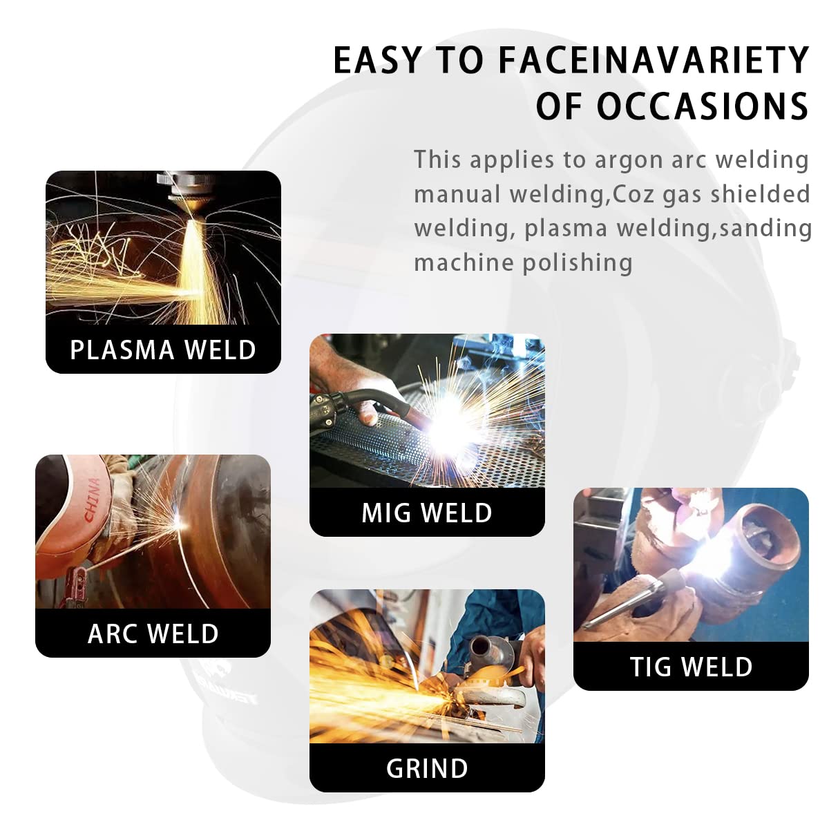 TEKWARE Large Viewing True Color Solar Powered Auto Darkening Welding Helmet, 4 Arc Sensor Wide Shade Range 4/5-9/9-13 Welder Mask for Mig Tig Arc Grinding Plasma(Eclipse)