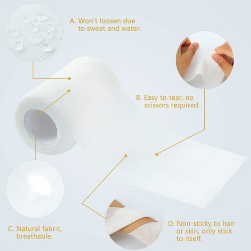 25 Yards 5 Rolls Halloween Mummy Bandage Wrap Self Adhesive Stretch Gauze Bandage Rolls Halloween Mummy Costume for Women Men Cosplay