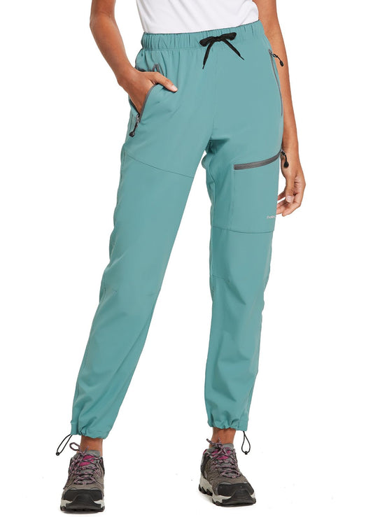 baleaf Women's Hiking Pants Quick Dry Lightweight Water Resistant Stretch Cargo Pants with Zipper Pockets Travel Camping 29''-Pond L
