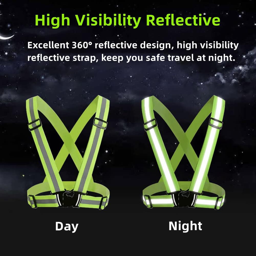 Skiennix Reflective Safety Vest | Adjustable High Visibility Running Gear for Men & Women - 2-10 Pack