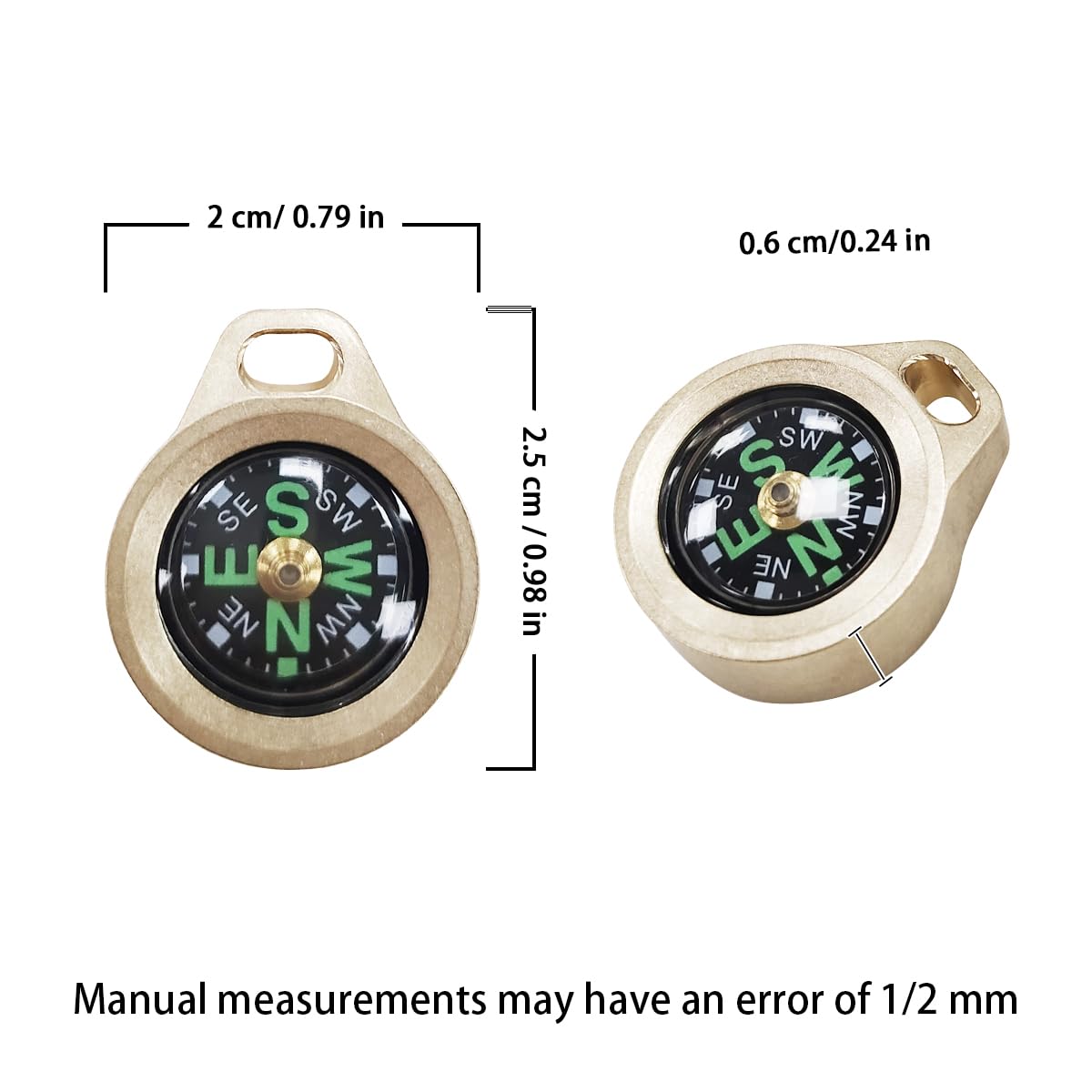 Dr.Metalleung Compact Pocket Brass Compass Brass Compass Small Compass Essential EDC Orienteering Tool for Hiking, Camping, Survival, and Outdoor Adventures | Durable & Stylish Design