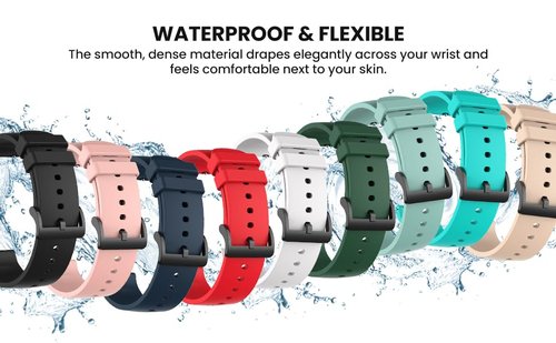 FitTurn 10pack Compatible with Amazfit Bip 6/Bip 5/Pace/Cheetah/Stratos 2 3/GTR 4/GTR 3/GTR 3 Pro/GTR 2/GTR 2e/GTR 47mm Smart Watch Fitness Tracker Band, Replaceable Colorful glossy black buckle Silicone Watch Band Strap with Quick Release Pins