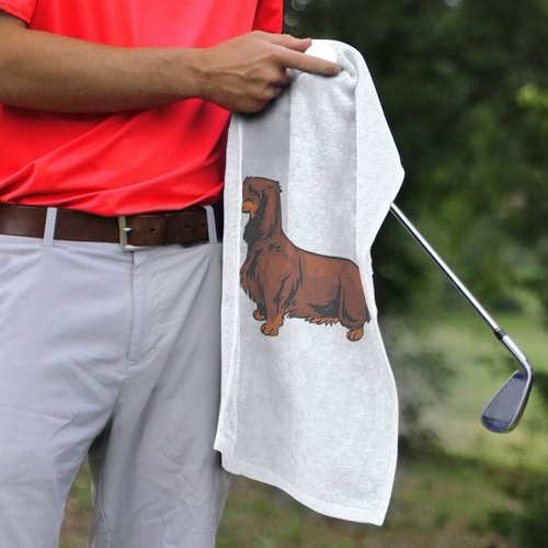 Style In Print Golf Towel Dachshund Cotton Bag Accessories White Design Only
