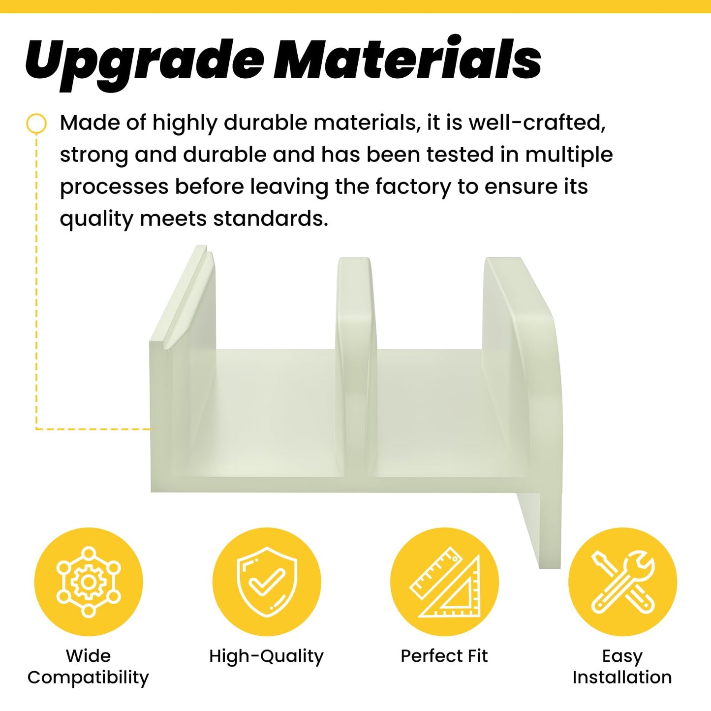 HONSNKS 2 Pcs M6219 Sliding Shower Door Bottom Guide, Plastic Shower Door Guide with 1/2 in Channel, Glass Shower Door Track Guide for Sliding Shower Door (Top Hung) Tub Enclosure Systems