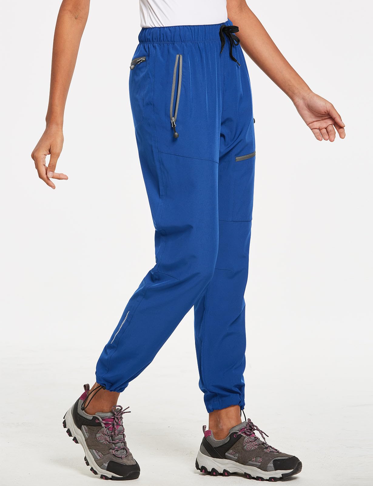 baleaf Travel Pants Women Hiking Long Tall Lightweight Quick Dry Water Resistant Cargo Pants 31'' Trip 31''-Navy Blue L