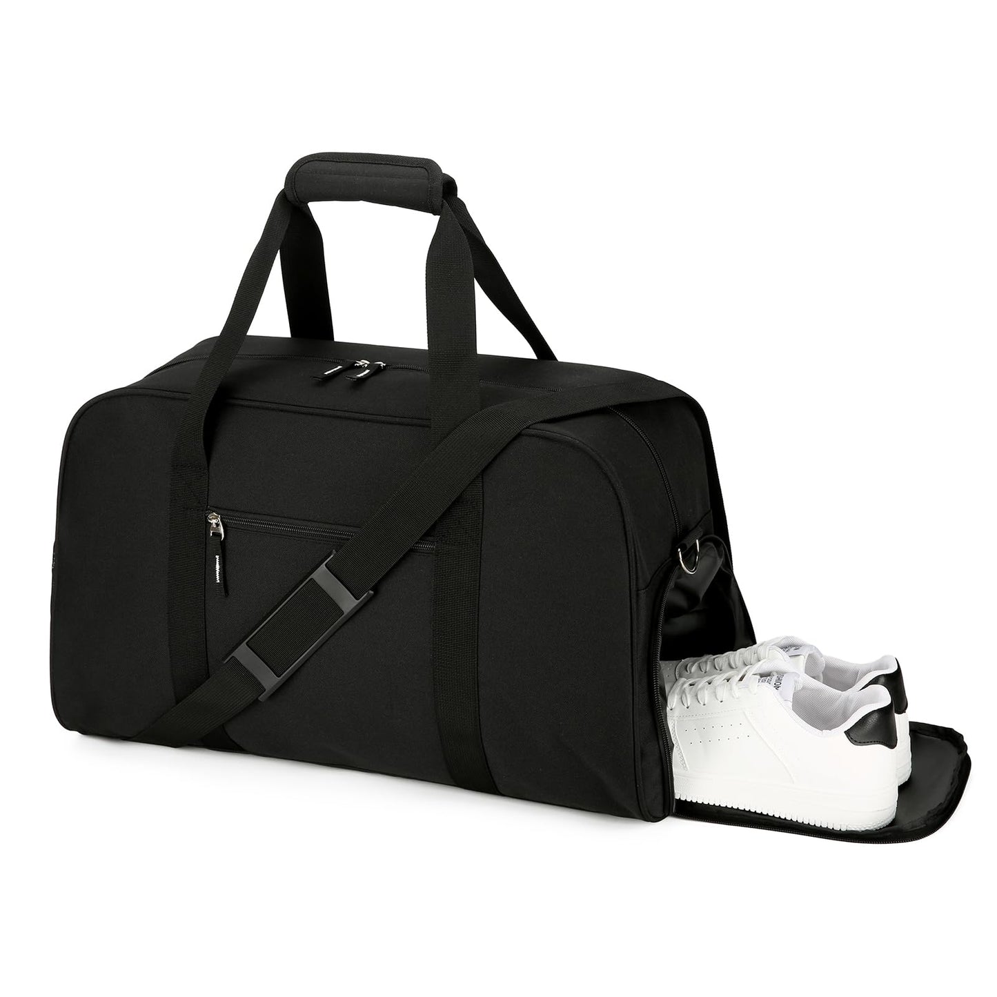 Searock 45L Gym Bag for Men & Women with Shoe Compartment, 21” Large Duffle Bag for Travel, Sports, Fitness & Workout, Black