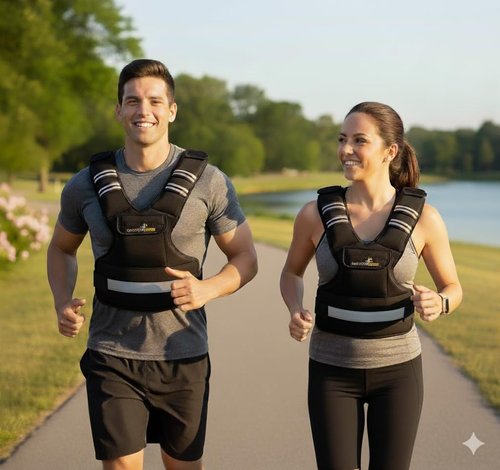 GYMNASTICS POWER Weighted Vest for Men and Women – Adjustable Mid-Weight Workout Vest for Strength Training, Running, Cardio, Fitness & Cross Training (Black, 10 LB)