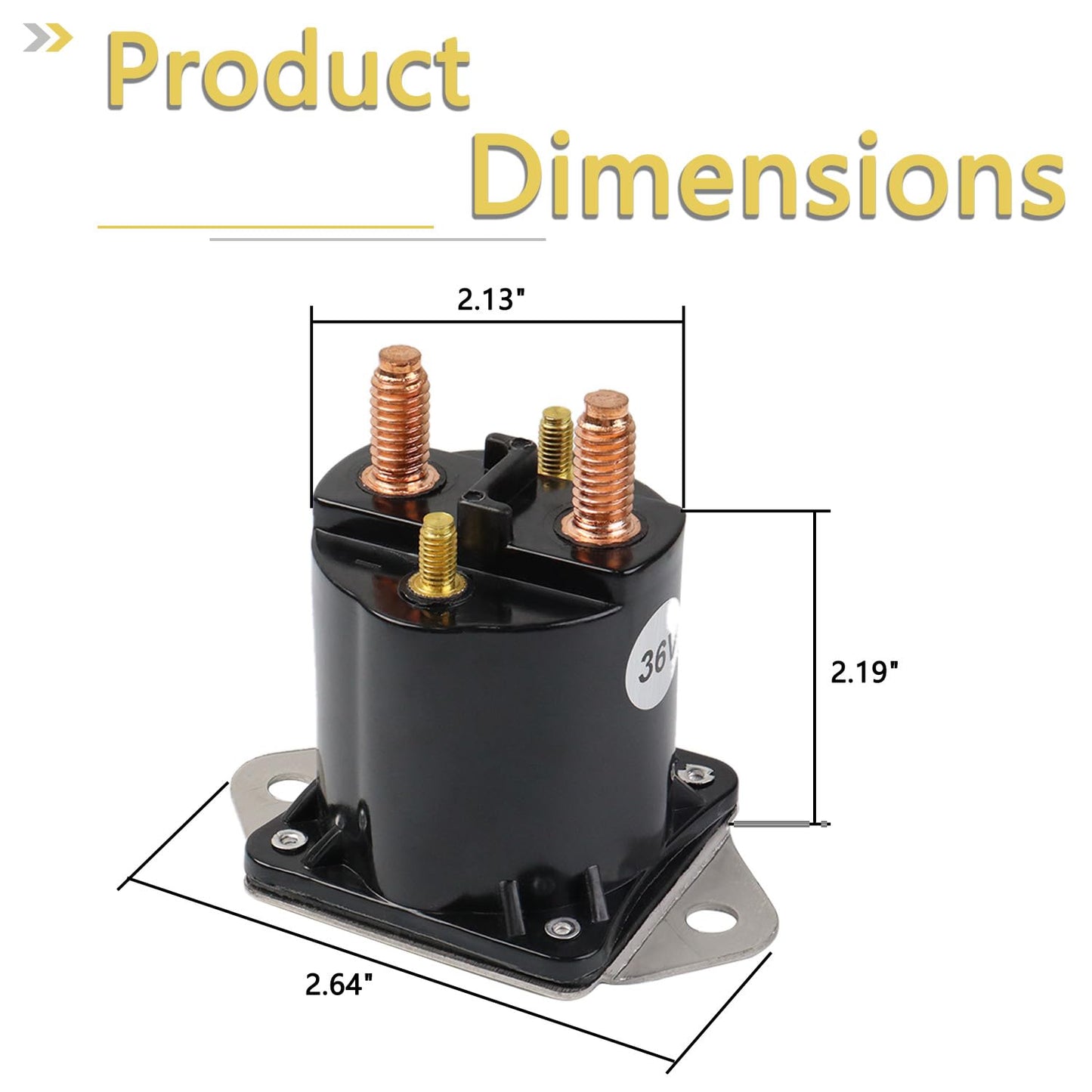 36V Electric Golf Cart Solenoid Compatible with Club Car DS 1976-1998 4 Terminal Solenoid Replace 8016