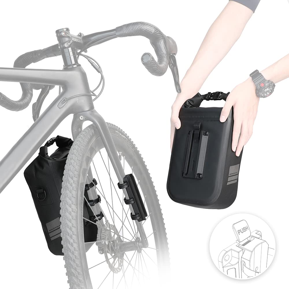 Rhinowalk Bike Front Fork Bag Waterproof Bike Pannier Bag Saddle Bag Shoulder Bag 6L for E-Scooter Mountain Bike Accessories