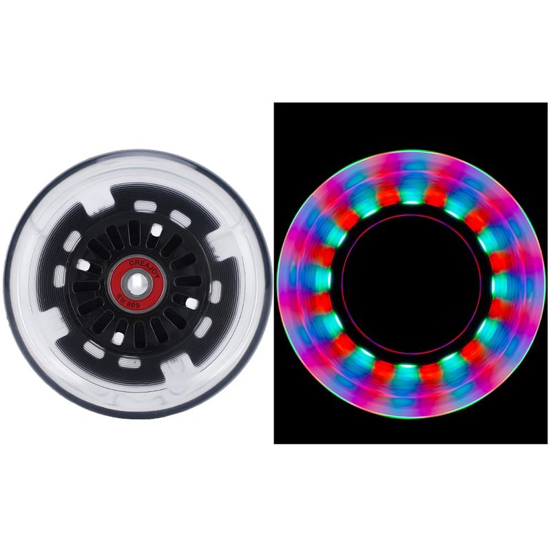 100mm LED Light Up Flashing Scooter Wheel, Pack of 2 with bearings