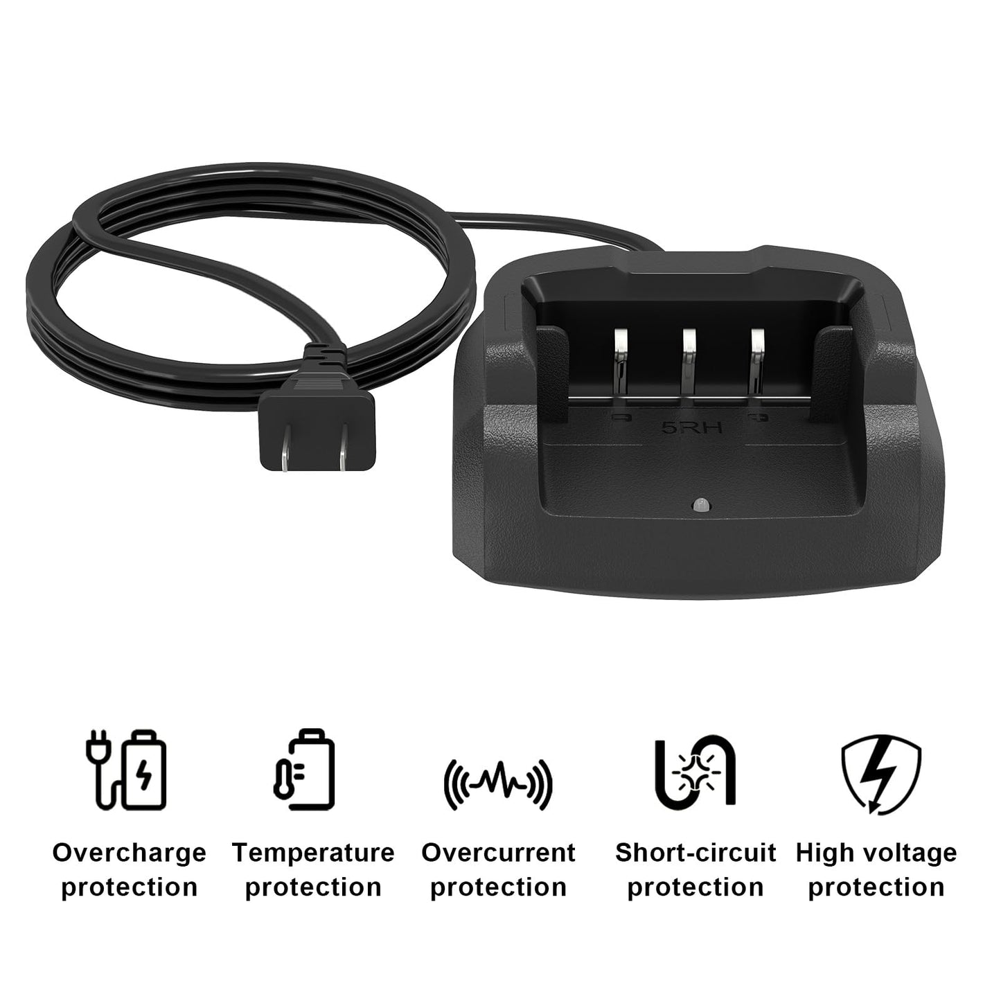 2 Pack BAOFENG UV-5RM Battery Charger Base for K5Plus Two Way Radio GM-5RH Walkie Talkie Accessories Charger Desktop for UV-5G Plus AR-5RM Radio