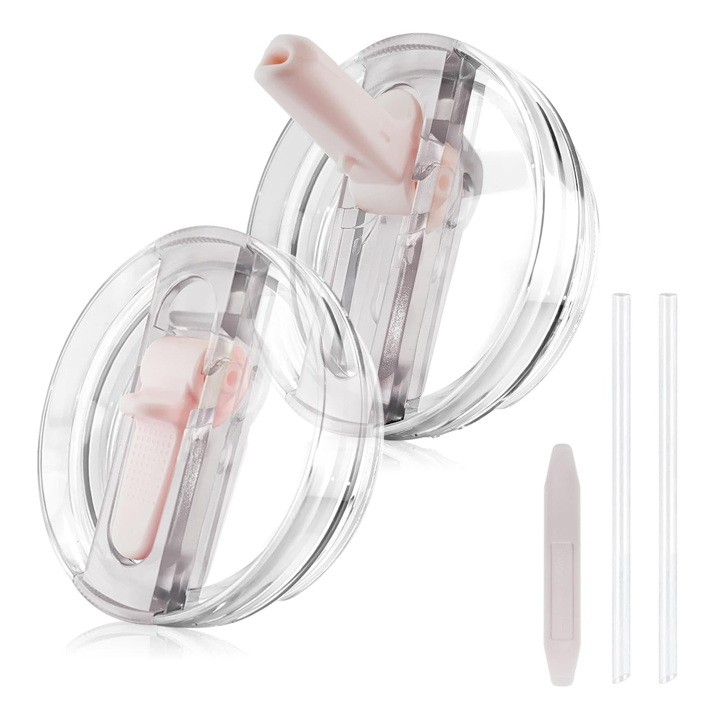 40oz Tumbler Flip Straw Lid for Stanley, Leakproof Detachable Reusable Cup Cover for Office, Gym, Outdoor (Pink)
