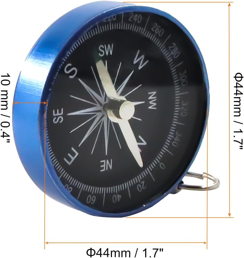 Skiennix Pocket Compass - Survival Navigation Tool with Key Ring for Camping & Hiking