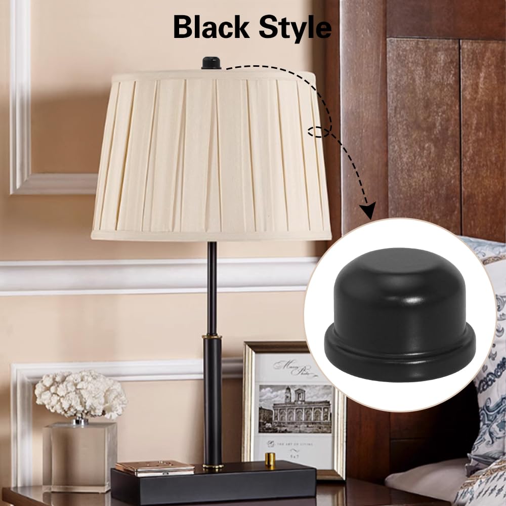 Asjeumt 10 Pcs Lamp Finial 5 Colors Lamp Toppers Screw on Solid Finials for Light Harp Lampshade Finial, Replacement Lamp Shade Screws Cap Knob - 2 Each Of Antique Gold, Silver, Black, Bronze, Gold