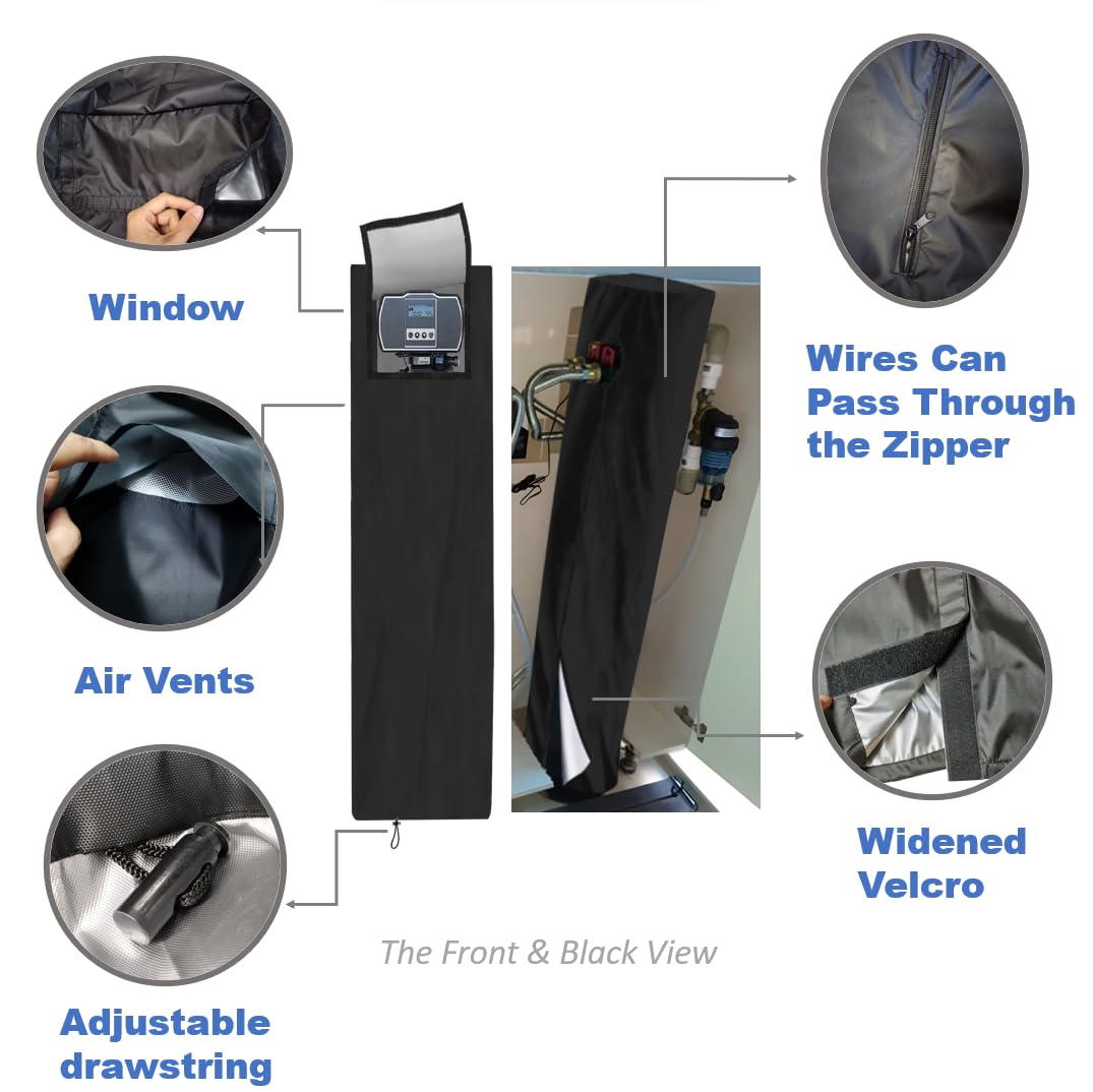 CHENGNAN Water Softeners Covers for Outside Units,3 Pcs Water Softener Covers,2 Pcs Filter Tank Covers+1 Pcs Brine Tank Cover,Water Softener Cover Outdoor,Water Softener Covers, Black