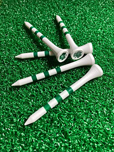 Shamrock Golf Tees - 3-1/4" Natural Hardwood, Green