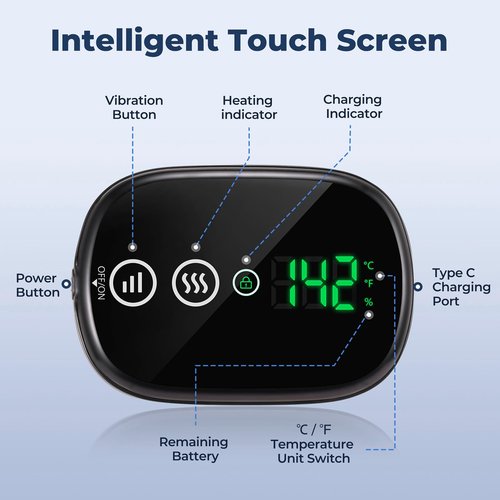 HOMRELEXA Cordless Heated Knee Massager, 3-in-1 Heating Pad with 3 Vibration and Heating Mode, Auto-Off Timer, Knee Brace for Shoulder Elbow, Gifts for Men Women, Black 1PC