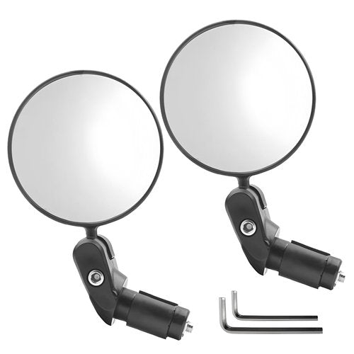 YENOVO Bike Rear View Mirror for Handlebar End, 1 Pair 360° Adjustable HD Convex Glass Lens, Universal Fit for 18-22mm Inner Diameter, Easy Install, Suitable for Road, Mountain, and E-Bikes