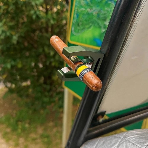 GYHZ Magnetic Cigar Holder for Golf, Beach, Fishing & Outdoor Adventures – Strong Aluminum Alloy & Stainless Steel Cigar Clip with Hook & Loop Strap, Fits Golf Carts & Chairs