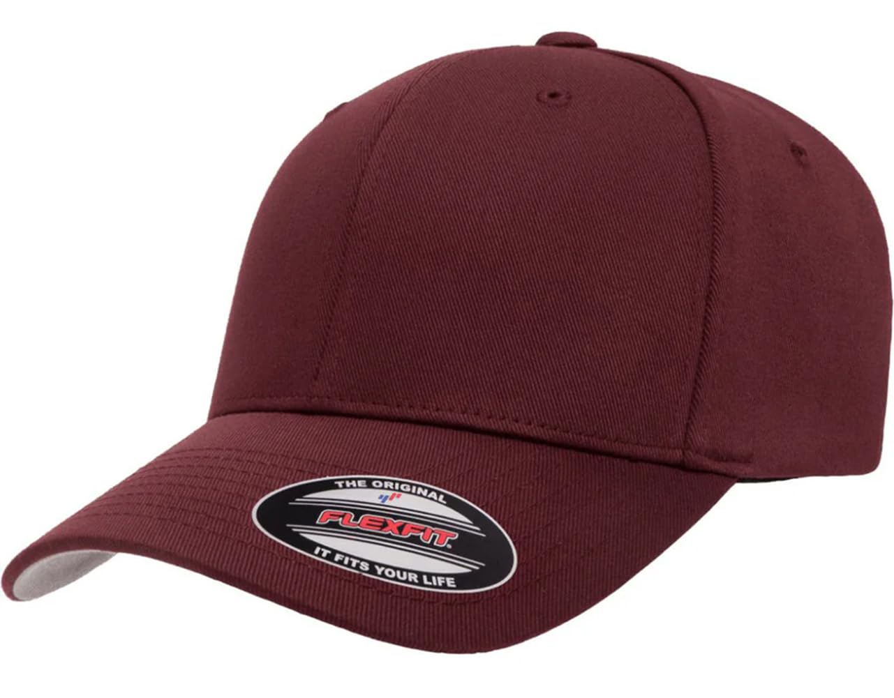 Men's Athletic Baseball Fitted Cap - Premium Baseball Cap - L/XL - Maroon