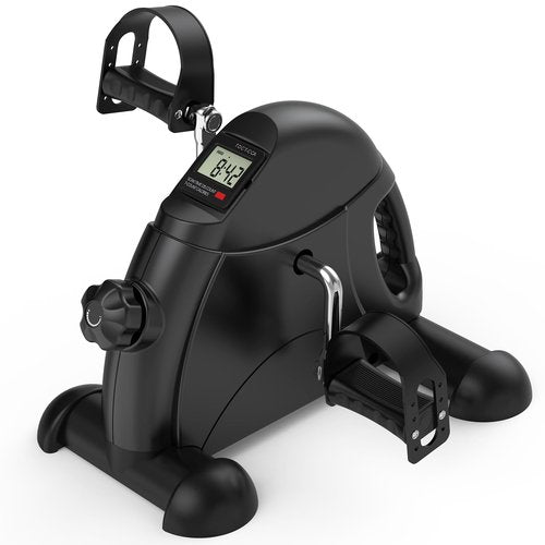 FEIERDUN Under Desk Bike Pedal Exerciser for Arm/Leg Exercise, Mini Exercise Bike Adjustable Magnetic Resistance Desk Cycle with LCD Screen Display for Home/Office Workout