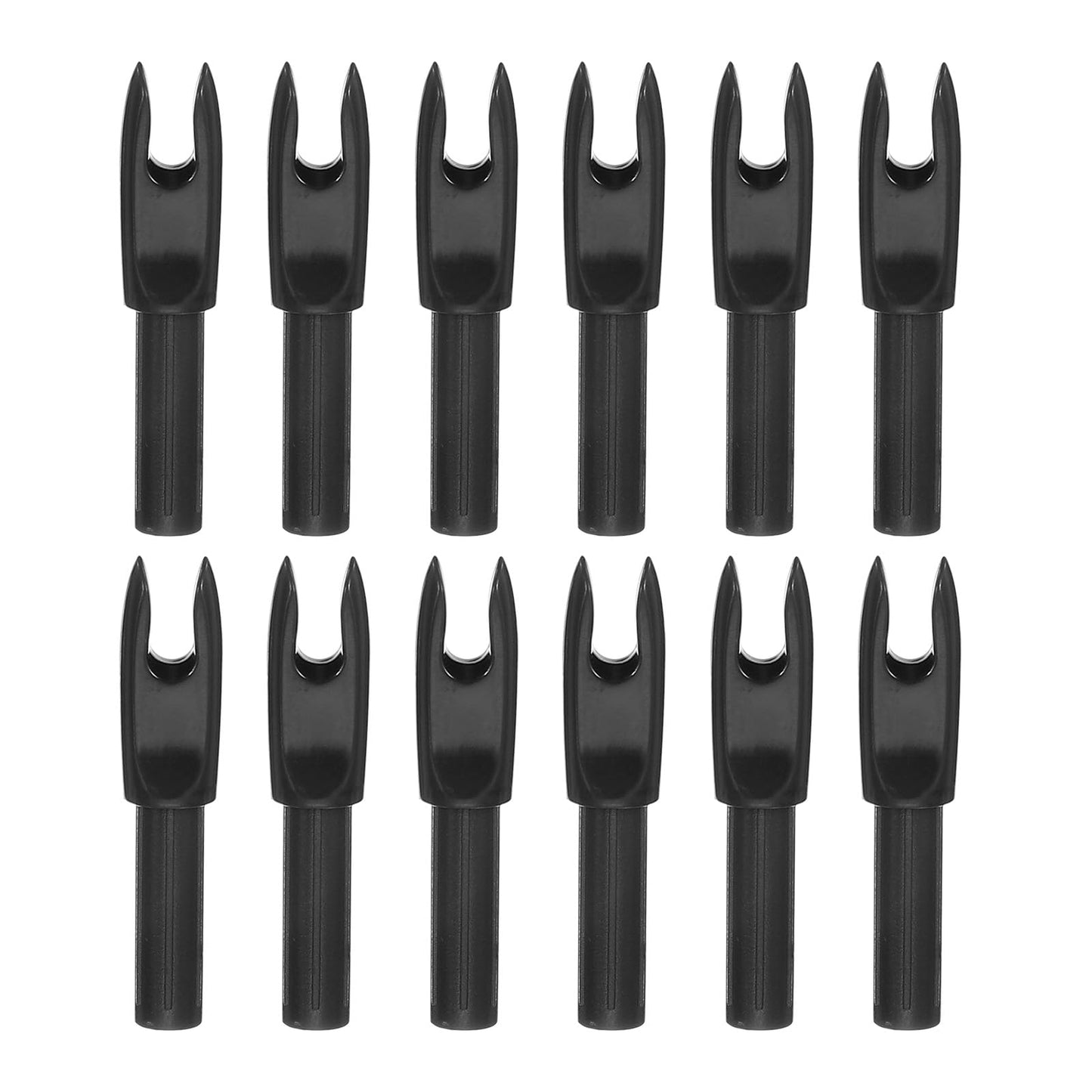 PATIKIL Archery Arrows Nocks 4.2mm, 12 Pack Plastic Insert Arrow Nock Replacement Arrow Tails for Hunting Shooting Compound Recurve Bow, Black