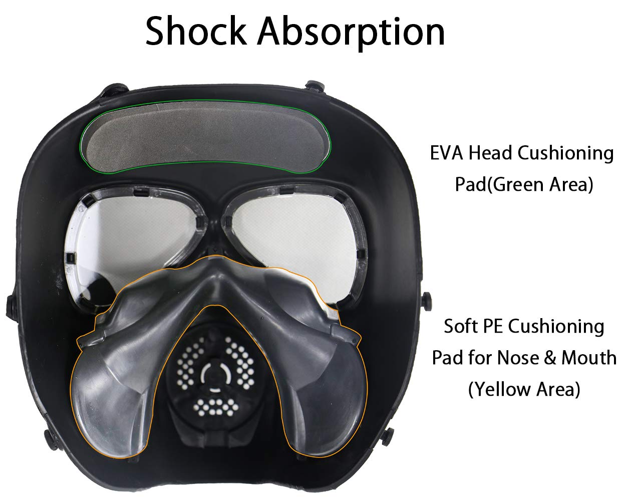 Sutekus M04 Airsoft Mask Full Face Skull CS Mask with Fan (2 Fans)