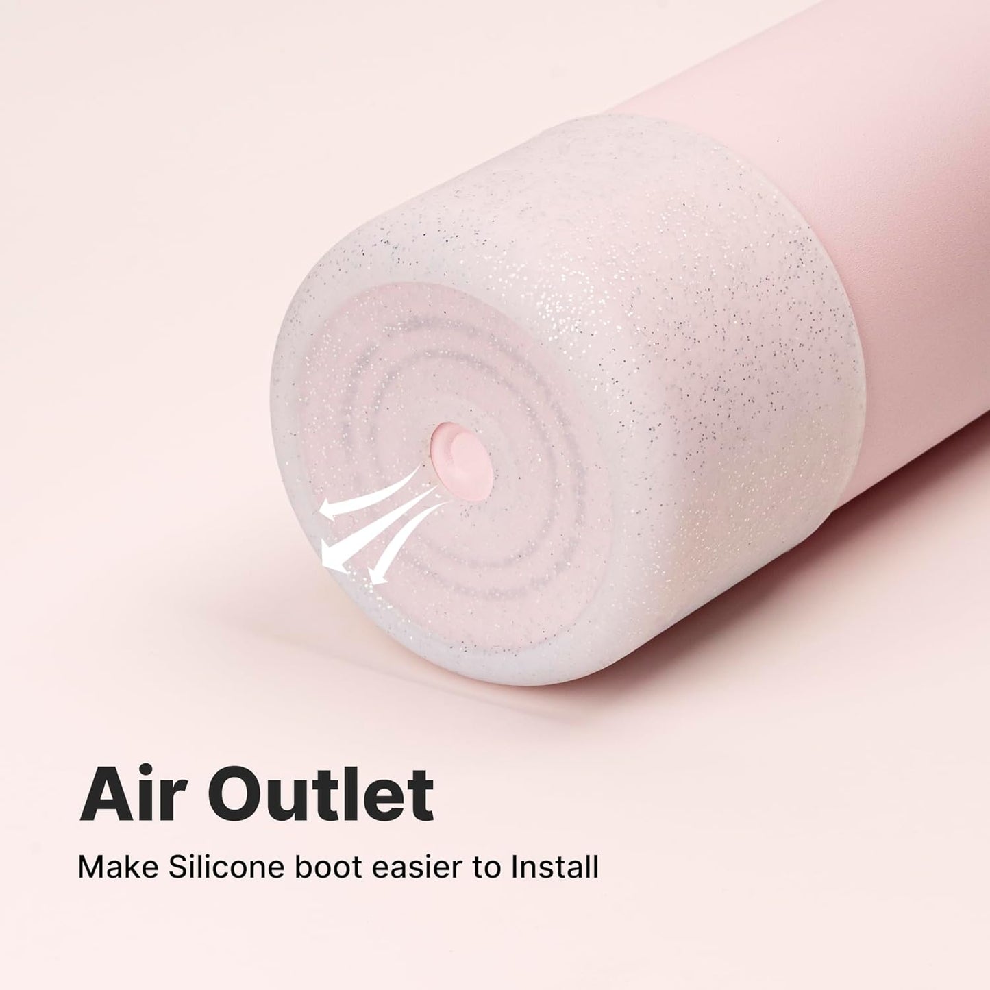 Owala Silicone Boot - Anti-Slip Protective Sleeve for 24 oz Water Bottles | Glitter White
