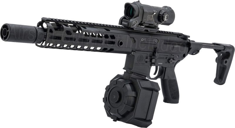 Evike Airsoft - Angel Custom 2000 Round Blok Firestorm AEG Airsoft Drum Flashmag (Color: Black / M4)