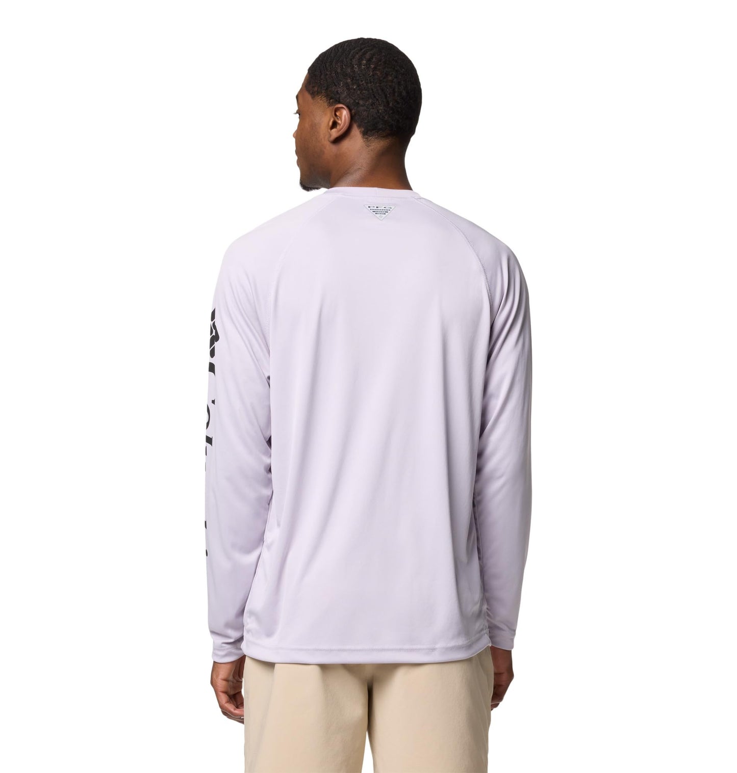 Columbia Men's PFG Terminal Tackle Long Sleeve Fishing Shirt, Lavender Pearl/Black Logo, X-Large