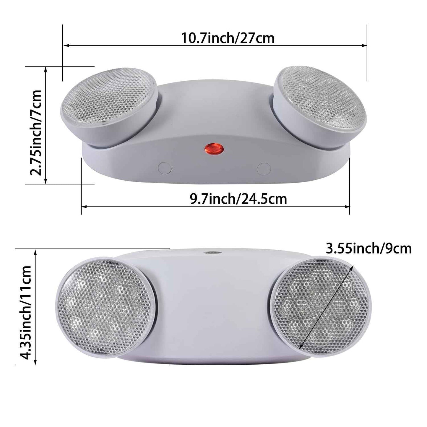 Apmeetlux Emergency Light,200lm 4Hours Battery Backup,Commercial Emergency Exit Lighting for Home Power Failure Outage Office Business Restaurants, Hardwired, UL 924 AC85-277V