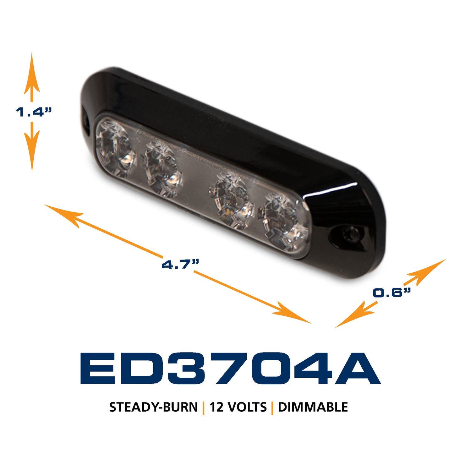 ECCO ED3704A Directional,4 LED,Surface Mount, 12-24VDC,Amber