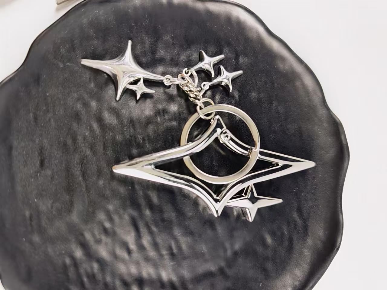 Misovela Stars Carabiner Clips Cute Cool Y2K Belt Loop Keychains Key Ring for Handbag Backpack Key Buckle (Star Carabiner with Star Keychains)