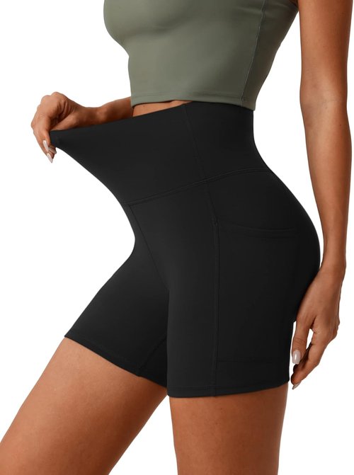 Desol High Waist Biker Shorts - Tummy Control Yoga Gym Shorts with Pockets | 5"/6"/8" Sizes