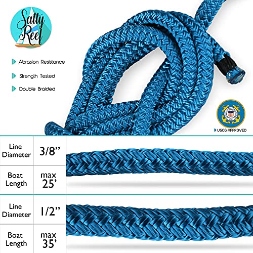 15' Double Braid Nylon Dock Line - 3/8" Diameter