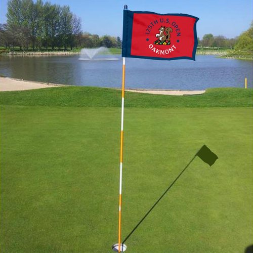 2BUT Oakmont Country Club Golf Pin PGA Flag Practic Putting Green Golf Flag For Backyard Garden Double-Sewn 600D Nylon Miniature Pin Flag Regulation Tube Flag(D 20"X13")