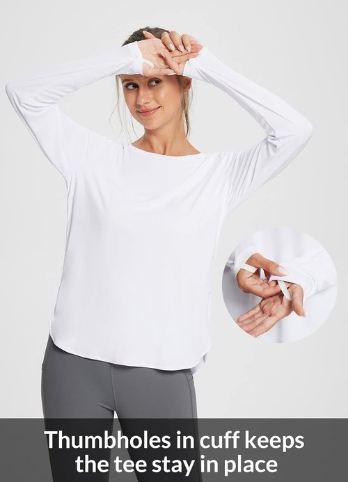 BALEAF Women's Sun Shirts - Lightweight Long Sleeve Hiking Tops with UPF 50+ UV Protection | Quick Dry Outdoor Wear