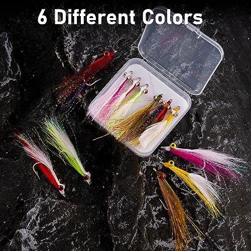Dr.Fish 6 Pack #1/0 Fishing Flies Streamer Bass & Saltwater Lures
