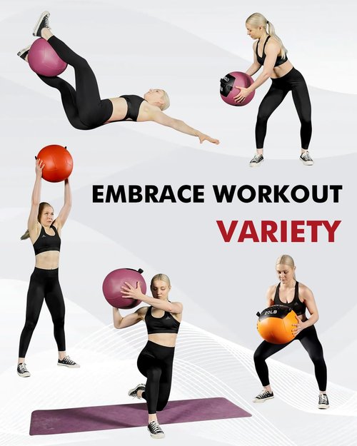 Mikolo Medicine Ball, Wall Ball,Soft Medicine Ball Set,Slam Ball for Core Training, Strength Workouts -Multi-Weight 10lbs 20lbs Exercise Balls for Home Gym, Functional Fitness (10LB)