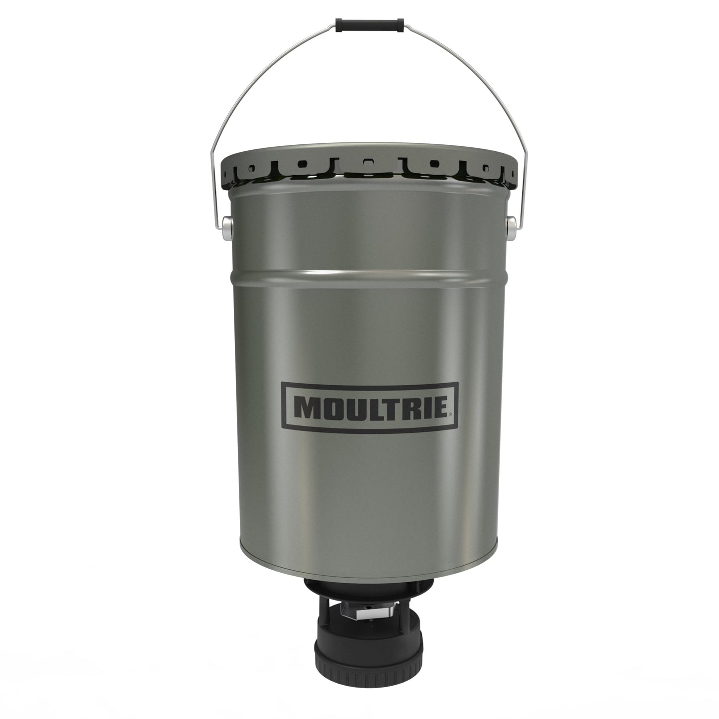 Moultrie 40 Lb All-in-One Hanging Deer Feeder - Metal Hopper, Locking Lid, Bluetooth App Control, Pairs with Edge 3, MFG-15101