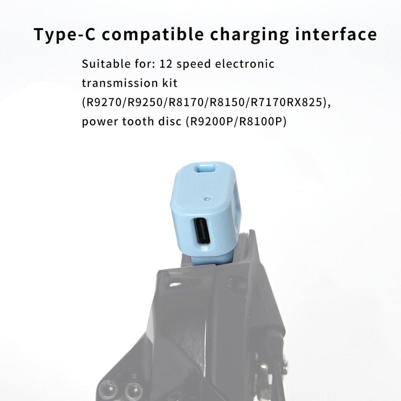 NELboNs Type-C Charging Interface Adapter Compatible with Shi Mano R9270, R9250, R8170, R8150, R7170,RX825 Electronic Transmission Kit, Power Tooth Disc R9200P, R8100P (Blue)