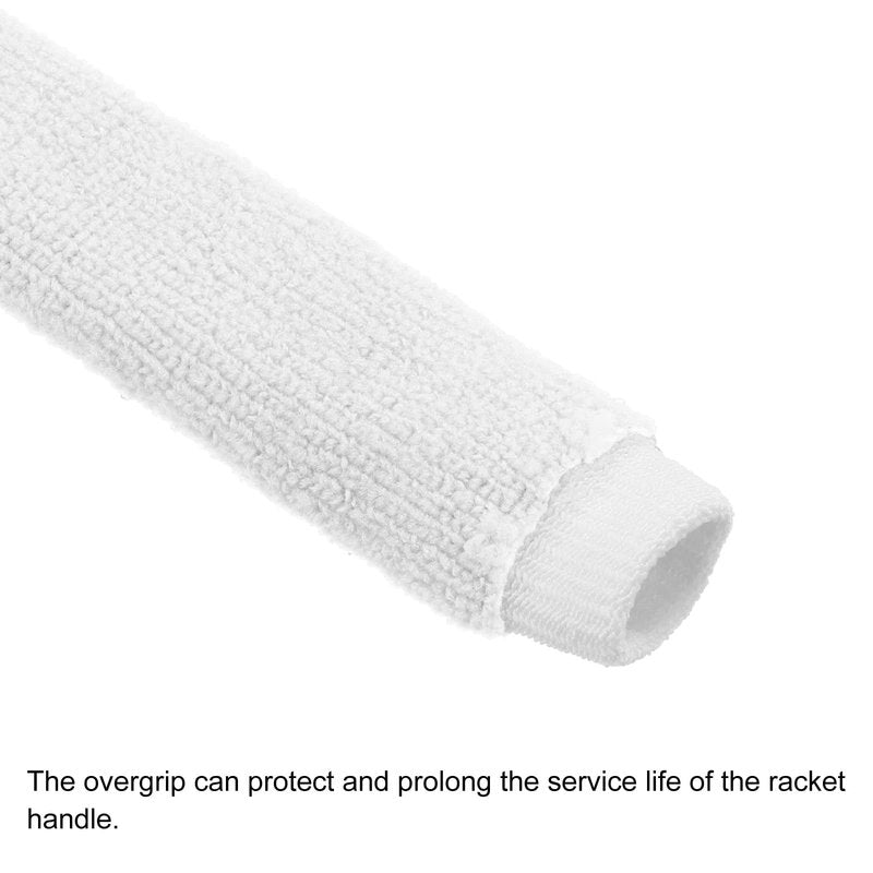 PATIKIL Cotton Feeling Badminton Towel Grip, 2 Pack Nylon Tennis Racket Overgrip Racquet Grip Hand Glue Anti-Skid Sweatband for Golf Bike Handle, White