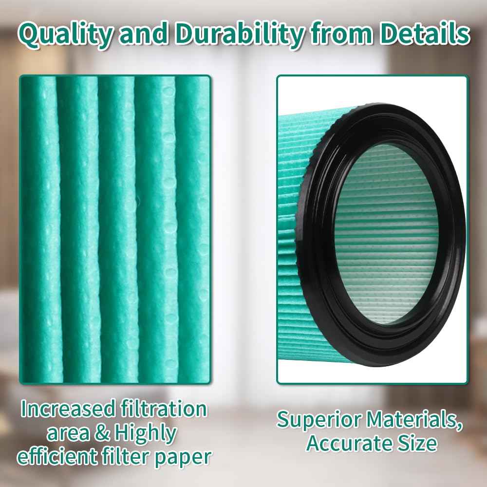 5-Layer VF6000 Replacement Filter for Ridgid 5-20 Gallon Wet Dry Vacuums WD5500 WD0671 WD6425 WD7000 WD1280 WD1851 WD1680 WD1956 RV2400A 1400RV RV2600B, 2 Pack