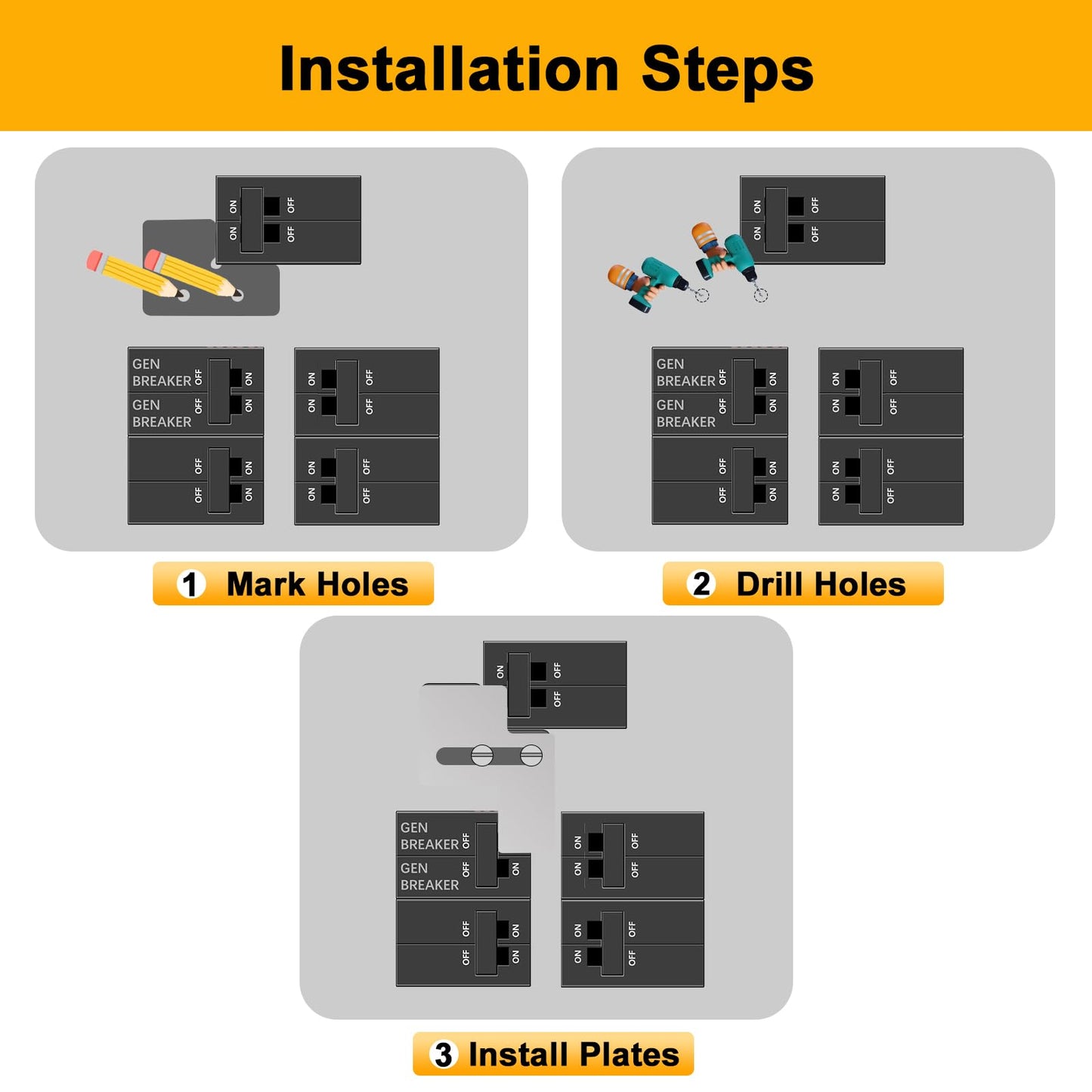 QYZZRS Generator Interlock Kit Compatible with for Siemens 100 Amp/Murray 100 Amp Breaker,Professional and Interlock Kit