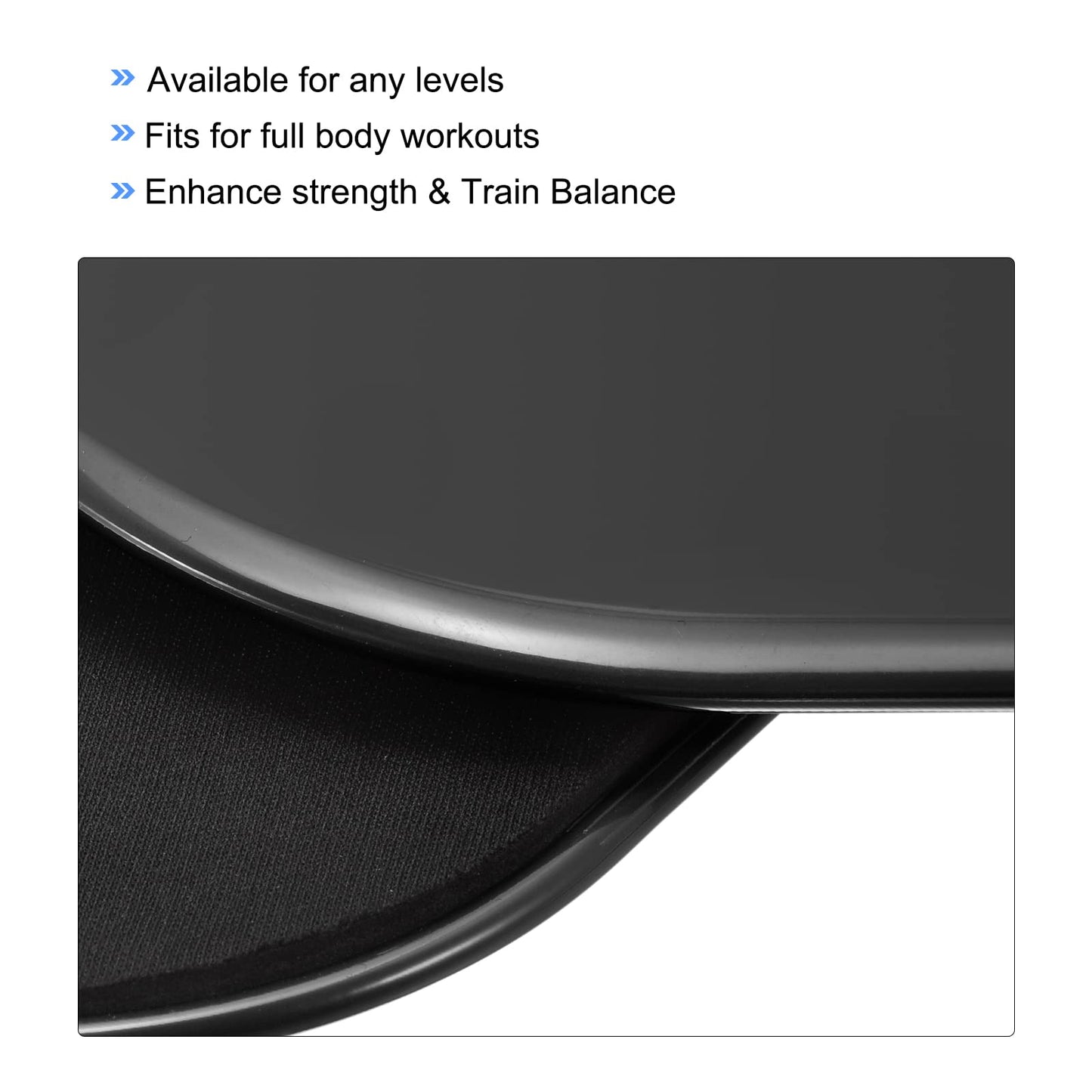 uxcell Exercise Core Sliders, 230x180x7mm Glider Discs Dual Sided Usage on Carpet or Floor for Full Body Workout, Black