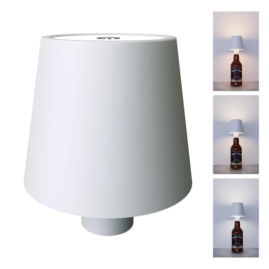 BENCAMAO Wireless Wine Bottle Lamp - 3-Color Temperature Adjustable Bottle Light with Touch Dimming, Decorative Gift for Home, Bedroom, Party(White)