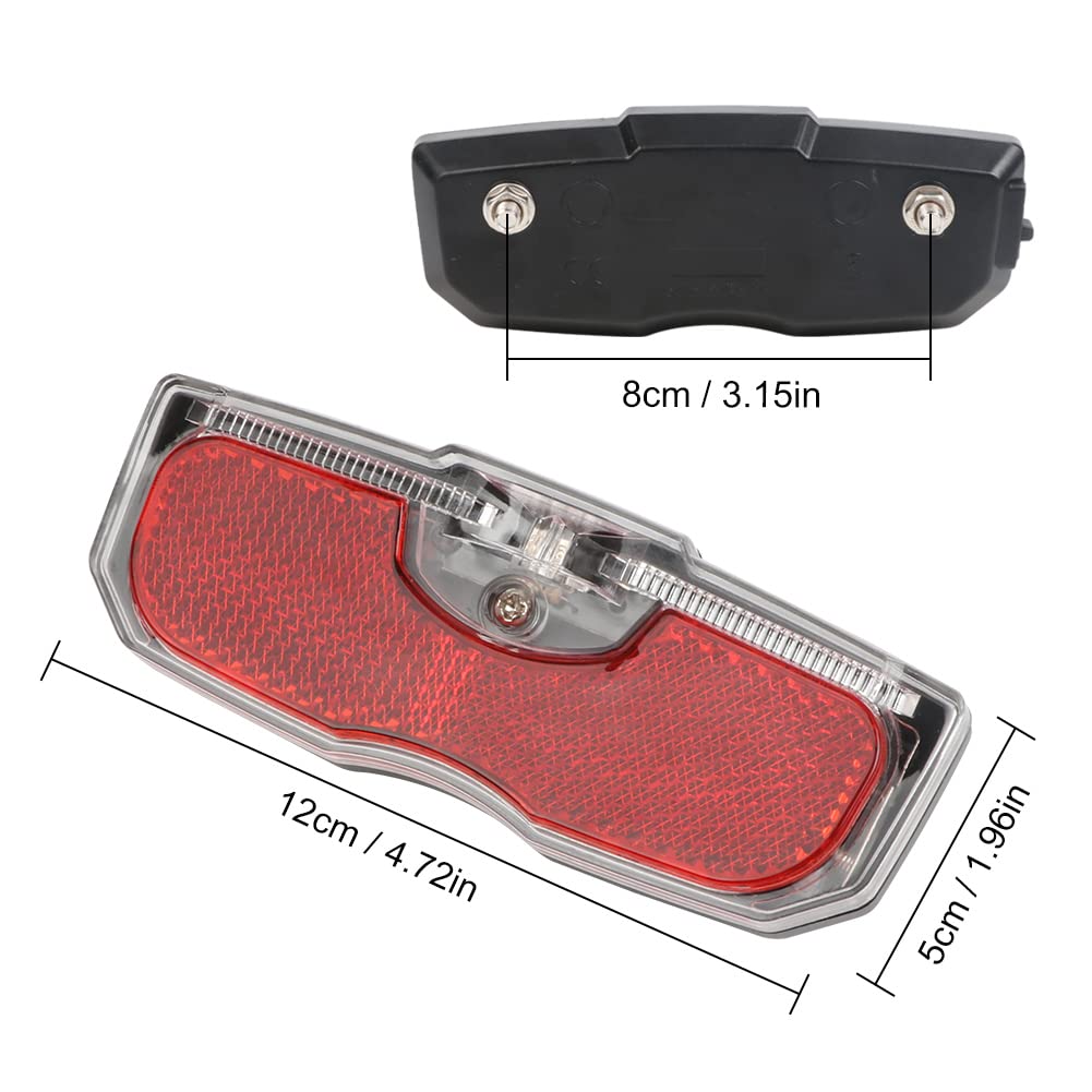 GreceYou Bike Tail Light, Bicycle Rear Reflector Tail Light for Luggage Rack Aluminum Alloy Reflective Taillight, 80mm Screw Mounted/Easy Release (Battery NOT Included)