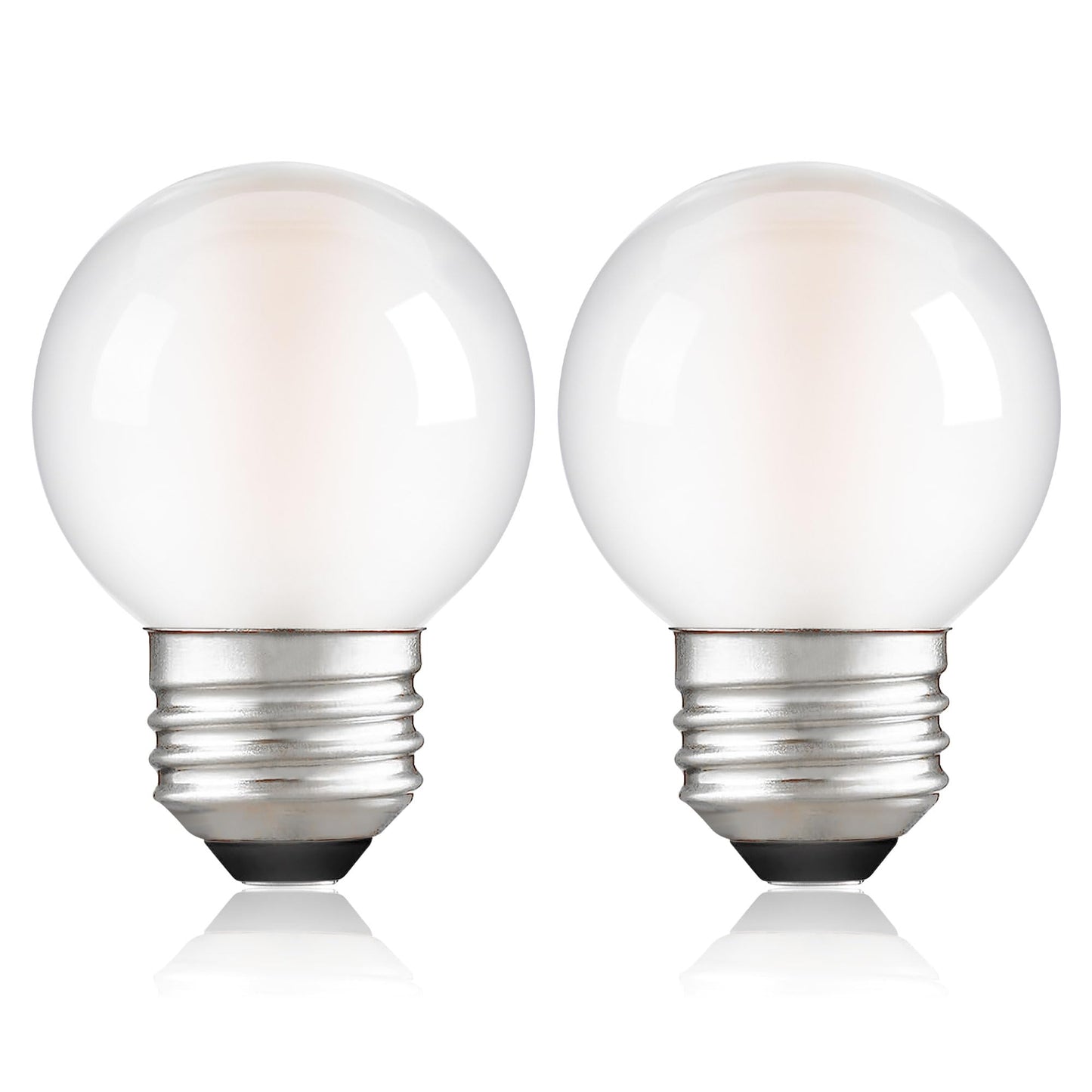 PADMO LUDAZ Dimmable E26 G16.5 LED Light Bulb 40W Equal 4W Frosted Globe Light Bulbs,Small Round Light Bulbs Type G Light Bulb for Chandelier,Pendant,Vanity,Warm White 2700K 400LM,Pack of 2