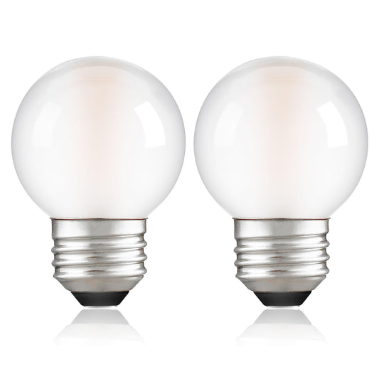 PADMO LUDAZ Dimmable E26 G16.5 LED Light Bulb 40W Equal 4W Frosted Globe Light Bulbs,Small Round Light Bulbs Type G Light Bulb for Chandelier,Pendant,Vanity,Warm White 2700K 400LM,Pack of 2